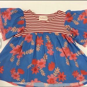 Girls Hippie Summer Top Blouse Size M (6-7) - K129